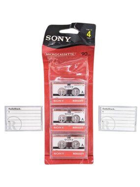 Sony Microcassette MC-90 90-Minute 3 Pack & 2 RadioShack MC-60 Microcassettes